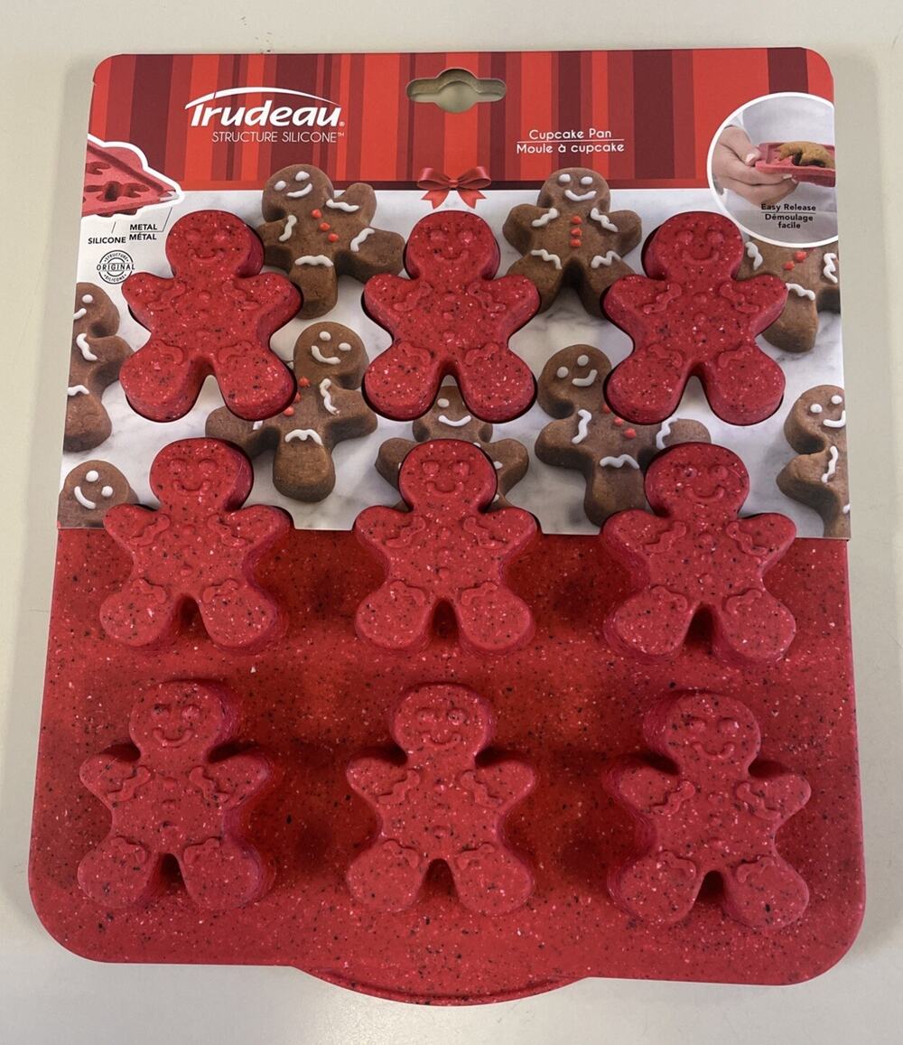 Trudeau Silicone Christmas Gingerbread Man 9 ct. Mold Pan BPA free NEW